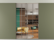 Перегородка Формато внутри проёма скрытое крепление в потолок 2 створки