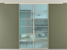 Перегородка Формато вдоль стены на потолок 2 створки