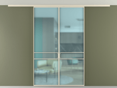 Перегородка Formato вдоль стены на потолок 2 створки