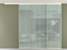 Перегородка Формато вдоль стены на потолок 3 створки с синхронным механизмом