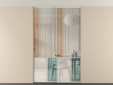 Перегородка Mosaic внутри проёма скрытое крепление в потолок 2 створки