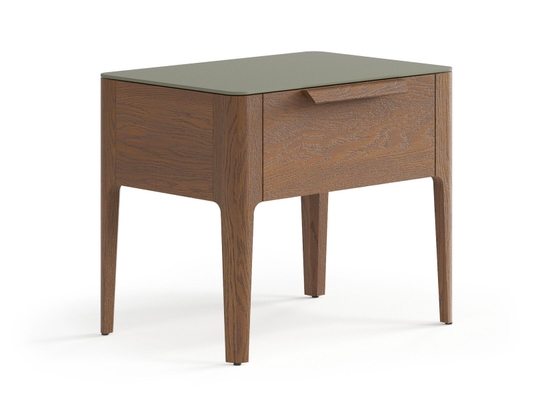 Мебель Тумба прикроватная Piega 1 ящик. Цвет Дуб каштановый матовый. Материал Массив дуба матовый. Коллекция Тумба прикроватная Piega 1 ящик. Картинка.